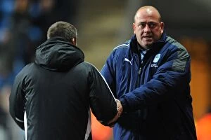 Images Dated 10th December 2011: A Sporting Handshake: Thorn and Barmby's Post-Match Reunion at Coventry City vs