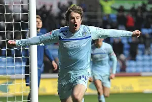Images Dated 2013 January: Stephen Elliott Scores the Opening Goal: Coventry City vs Oldham at Ricoh Arena