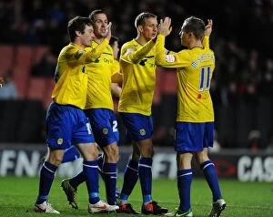 Images Dated 29th December 2012: Stephen Elliott's Brace: Coventry City's Second Goal vs. Milton Keynes Dons (December 2012)