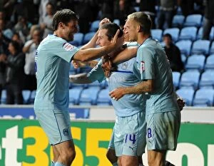 Images Dated 21st August 2012: Stephen Elliott's First Goal for Coventry City: A Moment of Triumph vs Sheffield United (2012)