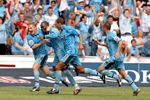 Images Dated 6th August 2006: Stern John's Euphoric Moment: Coventry City's Goal Celebration Against Sunderland (06-08-2006)