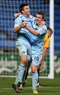 Images Dated 3rd November 2012: Steve Jennings Scores the First Goal for Coventry City in FA Cup Against Arlesey Town at Ricoh Arena
