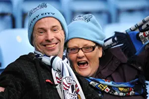 Thrilled Coventry City FC Fans Celebrate Victory in Npower Championship Match against Southampton (Ricoh Arena)