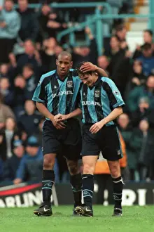 History Prints: Unforgettable Moment: Dion Dublin and Noel Whelan's Epic Goal Celebration vs