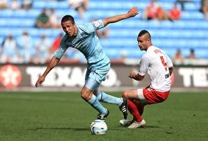 Images Dated 9th September 2012: Wood vs Haber: Coventry City vs Stevenage Clash in Npower League One at Ricoh Arena